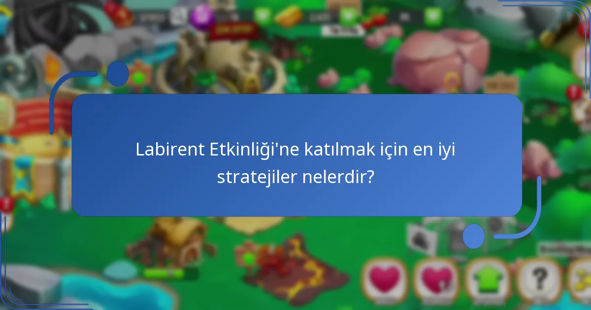 Labirent Etkinliği’ne katılmak için en iyi stratejiler nelerdir?